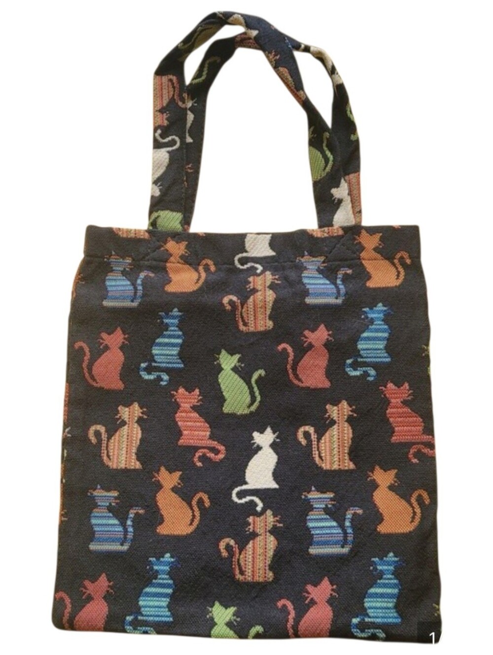 Kitty Kiiittttttyyyy ❤️😺 Cat Pattern Mini Black Tote Bag with Multicolor Cats